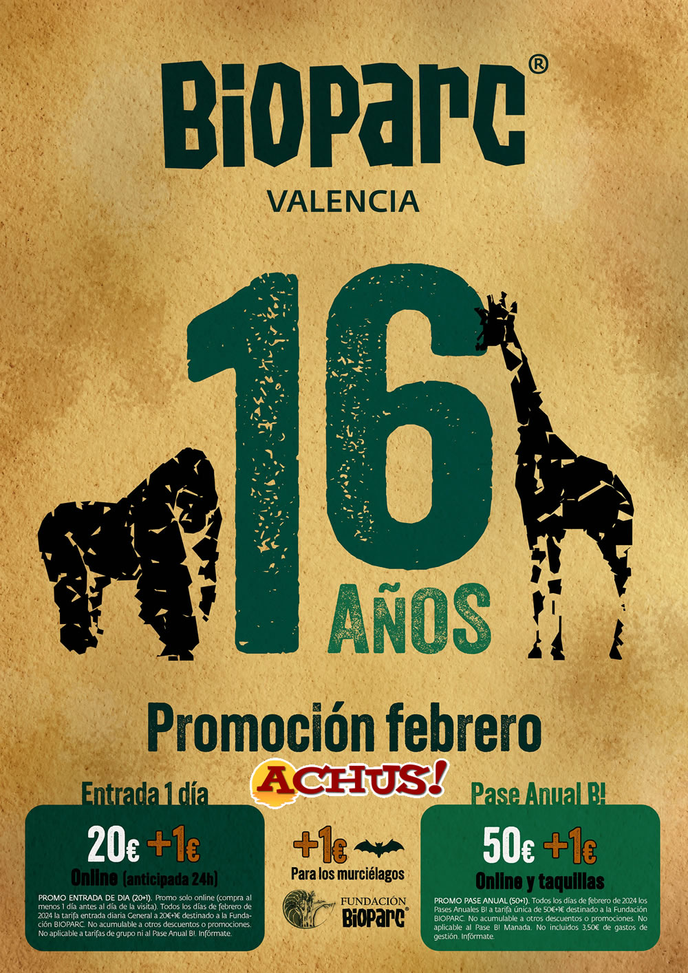 En febrero 16º aniversario “con causa” de Bioparc Valencia